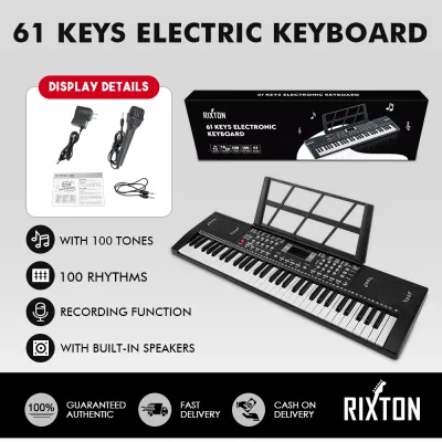 RIXTON 61 Keys Electronic Keyboard Piano Portable Digital Electronic Piano for Beginners