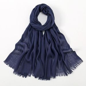 Muslim womens headscarf long shawl 180x70cm Plain Soft ventilate Cotton Scarf Woven Tassel Hijab Scarf Shawl