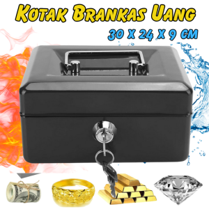 BERGARANSI TaffGUARD Kotak Brankas Uang Emas Perhiasan Tahan Api Cash Safebox Key Lock - 300A