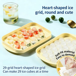 29-Cavity Round Ice Cube Mold Reusable Ice Ball Maker Tray Whiskey Ice Molder for Drinks