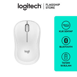 Logitech M240 Mouse Wireless Bluetooth Silent Click Ringkas dan Portabel untuk Windows macOS ChromeOS Kompatibel dengan PC Mac Laptop Tablet