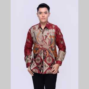 Couple Kemeja Dress Kerja Batik Amira Merah