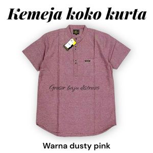 Ramadhan Sale!!! Kemeja Koko Kurta pria Lengan Pendek Terbaru Atasan muslim pria dewasa Baju koko pria
