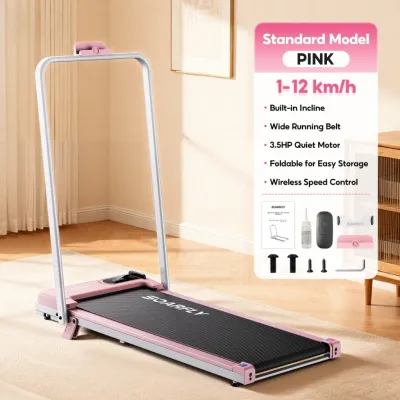 SOARFLY 14KM Walking Treadmill Pad with Handle Gym Equipment Bluetooth Foldable Cardio Treadmill