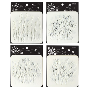 6 Pcs Stencils Art and Craft Stencils Flowers Drawing Templates For Classroom Activity And Crafting