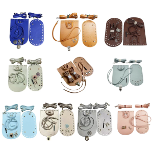 Crochet Bag Making Kit With PU Leather Backpack Bottom Base Flip Cover Adjustable Strap And Lock Buckle For DIY Projects