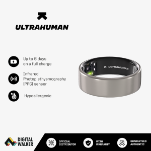 [Digital Walker] Ultrahuman Ring AIR – Smart Ring Fitness Tracker Ring Size 8 Health & Sleep Monitor Waterproof Activity Tracker 1 Year Warranty