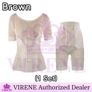 VIRENE 1 Set Korset Wanita Pantang Bersalin Women Postpartum Recovery Shaper Waist Trainer + Hip Lifting Girdle Tummy Flatten Corset Ready Stock 970008 - ZK MALL