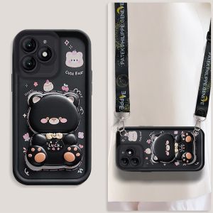 ซองสำหรับ itel A70 itel s23 plus s23 + S25 ultra A50 RS4 p55 5g ซองศัพท์ ซิลิโคนนุ่มกันกระแทก ดีไซน์ใหม่สวยงามพร้อมที่จับและสายคล้องสำหรับผู้หญิง JTXXZJGS01