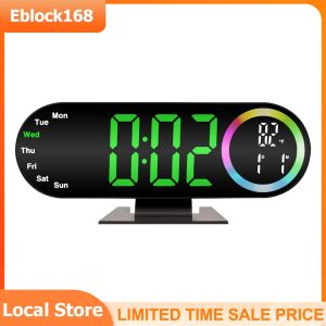 USB Powered LED Desk Clock with Large Digital Display Modern Alarm Clock for Adults Teens Kids Seniors