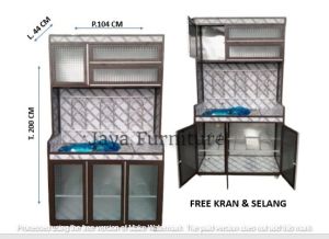 Kitchen set 3 pintu Tiang Holo/Rak piring/Rak Wastafel/Rak alumunium/FREE ONGKIR-Jabodetabek