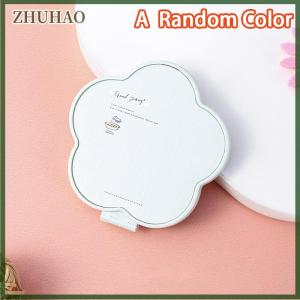 ZHUHAO กระจกแต่งหน้าพับได้ลายดอกไม้ขนาดเล็กกระจกโต๊ะเครื่องแป้งกระจกพกพาได้กระจกเครื่องสำอางขนาดกะทัดรัดสองด้าน