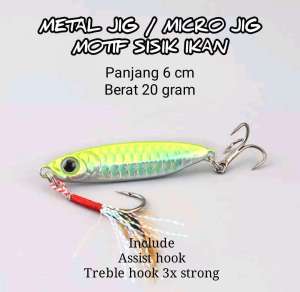 Metal Cast jig / Mikro jig panjang 6 cm berat 20 gram motif sisik ikan