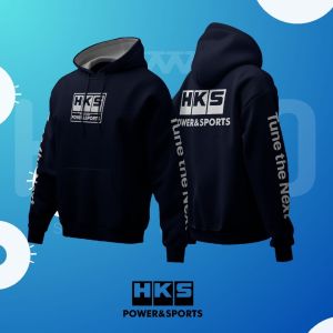 Hoodie Sweater Jaket Jumper HSCLO HKS POWER AND SPORT NAVY  HOODIE Bahan Fleece Jaket Lengan Panjang Ukuran Jumbo Big Size XS S M L XL XXL 3XL 4XL 5XL