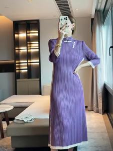 92413 One Size (45-75kg) Cheongsam Dress - House Pleated Autumn R Long Improved Design with Slim Matching
