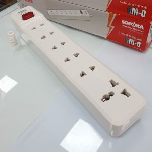 Ổ cắm điện 6 lỗ KHÔNG KÈM DÂY (Tự đấu dây) 2200W lõi sứ có công tắc 6M-0 SOPOKA