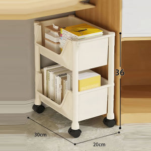 YooWoo Rak Dorong Serbaguna / Rak Dapur Plastik / Rak Buku / Rak Troli Toilet Mandi / Keranjang Susun dengan Roda / Organizer / Lemari
