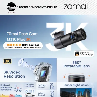 70mai Dash Cam M310 PLUS 3K QHD | Night Vision | Car Recorder 24H | Parking Mode WIFI & App Control (Type-C)