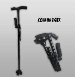 RA LED Light Crutch Outdoor Non-slip and Foldable Adjustable Height Elderly Four-legged Walking Stick AR