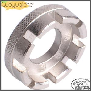 【Guoyuqiche】 Bicycle Spoke Nipple Wrench 8 Way Groove Bike Wheel Rim Adjuster Spanner Multitool Repair Service Tool Key Bike Tools Cycling