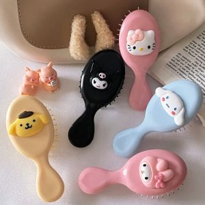 KINTHAZER Kuromi Lược đệm khí hoạt hình Cinnamoroll Lược Chống thắt nút Lược chải tóc bỏ túi Đơn giản Chống tĩnh điện Lược cầm tay dễ thương Phụ nữ