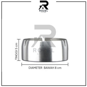 ROZEL Asbak Rokok Stainless Tempat Mangkok Bulat Bahan Premium Tebal