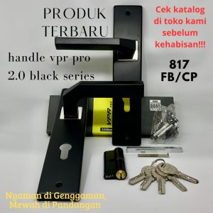 1 SET HANDLE PINTU RUMAH UKURAN BESAR 25 CM / WARNA HITAM / DESIGN MODERN / LENGKAP TINGGAL PASANG
