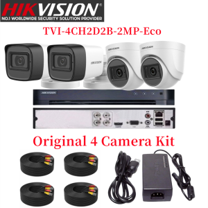 Hikvision CCTV Camera Original 4 Camera Kit TVI-4CH2D2B-2MP-Eco 1080P HD Support Mobile Remote Viewing CCTV Security Systerm Complete CCTV Package