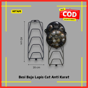 Rak Tutup Panci Dinding Besi Tebal - Gantungan Peralatan Dapur Multifungsi Peralatan Dapur Minimalis