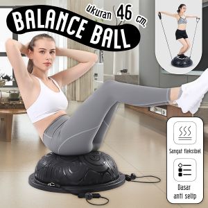 BG SPORT Bosu Ball Balance Step Trainer Bola Yoga Gym Ball 6006 Black