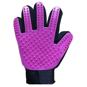 Teekland Silicone Pet Grooming Gloves Cats Hair Brush and Comb Gloves Dogs Bath Cleaning Hair Removal for Long Hair Short Hair Animals 1pcs