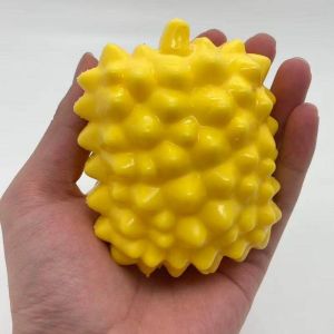FLYING Simulated Durian Stress Ball Toy Crunchy Texture Handmade Craft Squeeze Ball Toy Cute Buttery-Soft Feel ASMR Sensory Toy Stress Relief Use
