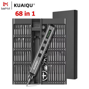【Local】KUAIQU 68 in 1 Cordless Screwdriver Kit Battery Rechargeable Electric Screwdriver Set Torx Hex Phillips S2 Magnetic Bits 5 Torque Settings Precision Screw Driver For PC Phone Repair DIY Dismountable