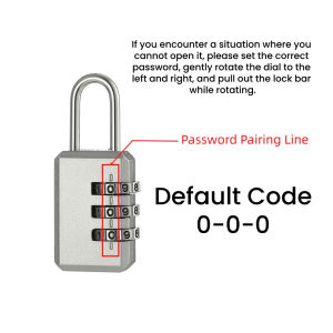 Zinc Alloy 3-Digit Number Lock Padlock Password Padlock for School Gym Locker Outdoor
