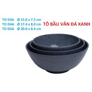 Tô nhựa melamine vân đá xanh đựng canh bún phở canh - tô bầu - đường kính 15cm 18cm  20cm