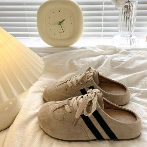 WomenS Slip-On Mules For Outdoor Wear 2026 New Model Thick-Soled WomenS Closed-Toe Slip-On Shoes Spring And Autumn Lazy Shoes Slip-On WomenS Shoes