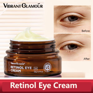 VIBRANT GLAMOUR Retinol Eye Serum Dark Circles Fade Fine Lines Remove Eye Bags Anti Wrinkle Anti Aging Firming Brighten Skin 20g