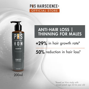 PHS HAIRSCIENCE HOM Fortify Shampoo | Male Anti Hair Loss | Prevent Hair Loss  & Blocks DHT Formation