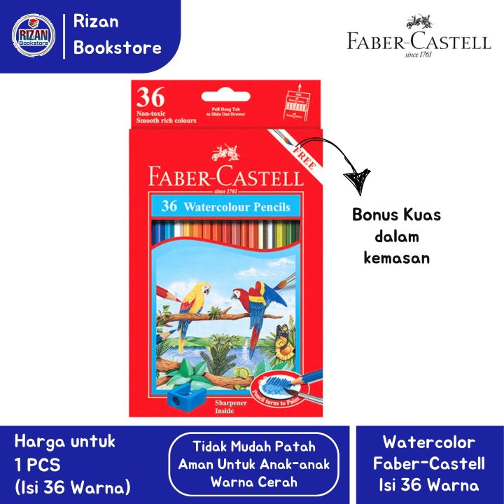%5BFABER%20CASTELL%5D%20Pensil%20Warna%20Cat%20Air%20/%20Watercolor%20Pencil%20Isi%2036%20Warna%20Panjang%20-%20Image%202
