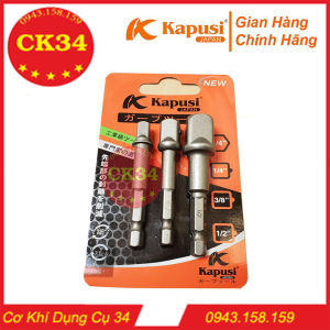 Bộ 3 đầu chuyển vặn khẩu dài 65mm chính hãng KAPUSI cho máy khoan máy bắn vít