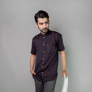 Katsae - KEMKO BARRON Baju Kemeja Koko Pria Dewasa Maroon