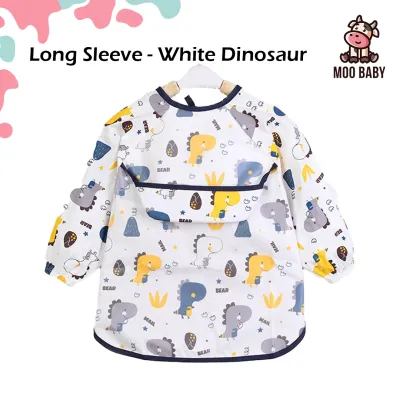 Moo Baby Bibs Waterproof Baby Bib Baju Makan Baby Apron Waterproof Bibs Baby Baby Bib Long Sleeve Waterproof Bib 宝宝围兜