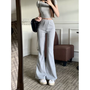 （S-XL）Flared Pants High Waist and Slimming Women Casual Sweatpants Elastic Drawstring