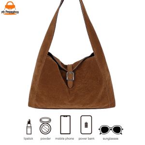 Women Girls Stylish Faux Suede Shoulder Bag Crossbody Bag for Travel Dating and Work in Neutral Colors