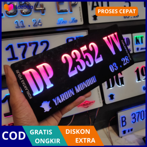 (1SET) Plat Nomor LED Akrilik Sepeda Motor Baut Universal