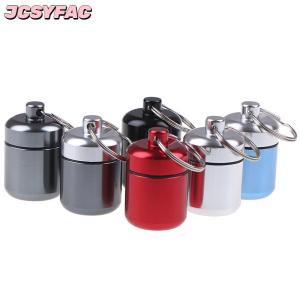 JCSYFAC Hộp đựng thuốc mini bằng hợp kim nhôm chống nước giá đỡ chai dụng cụ chứa đồ móc khóa
