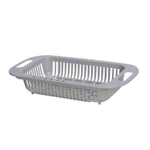 Extendable Over Fruits Vegetables Drain Basket Plastic Filter Dish Rack Flexible Drain Basket