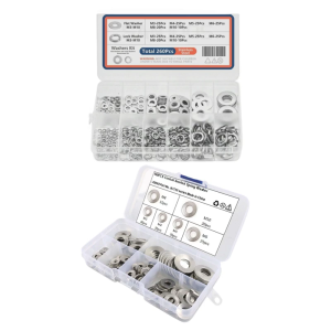 แผ่นเหล็กสปริงล็อคเครื่องซักผ้าสปริงป้องกันการกัดกร่อนแบบไม่สั่นพร้อมที่เก็บสำหรับการใช้งานกลางแจ้งทางทะเล