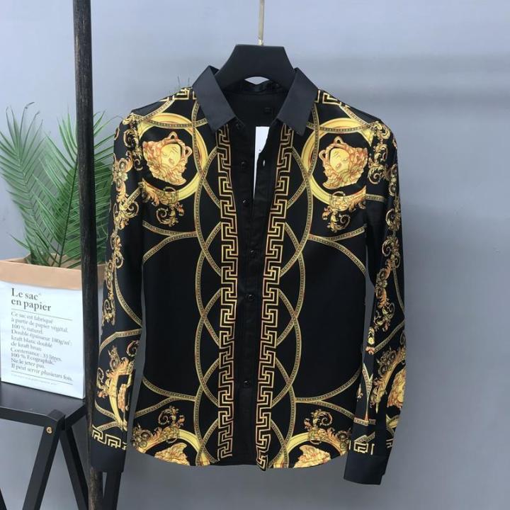 versace gold shirt mens