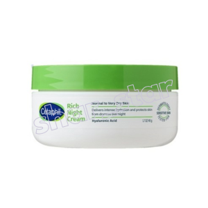 Cetaphil Hydrating Rich Night Cream 48g 1.7oz Hyaluronic Acid Moisturizer for Normal to Very Dry Skin
